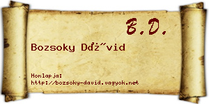 Bozsoky Dávid névjegykártya