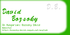 david bozsoky business card