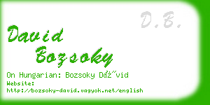 david bozsoky business card